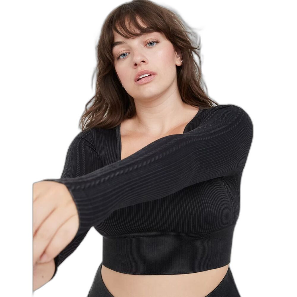NWT OFFLINE by Aerie Seamless Cable Square Neck Shirt